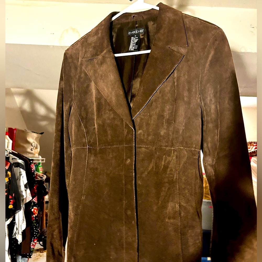 Bebe brown suede coat